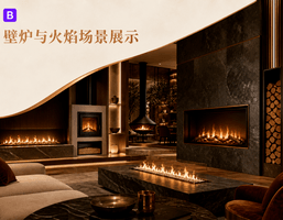 Bootstrap 壁炉产品与空间火焰场景展示企业官网主题