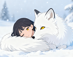 ✅ 灵动白狐（卧雪）
